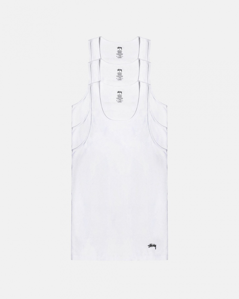 Stussy Stussy Tank Undershirt - Unisex Sweaters Knits Wit | DNLVO84890