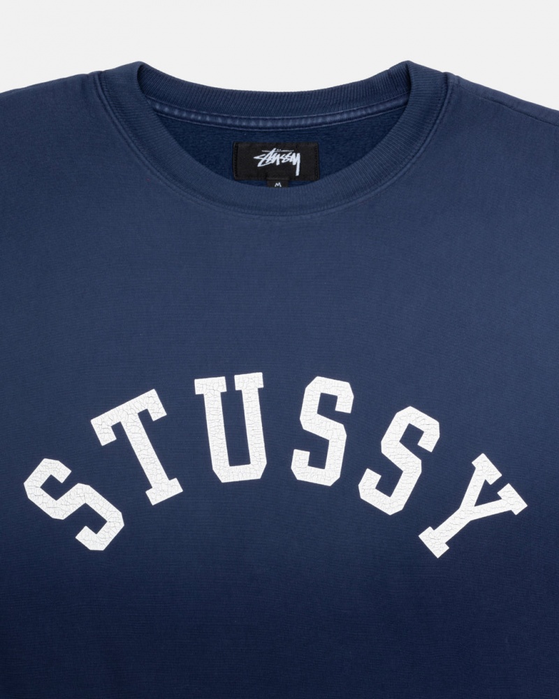 Stussy Sun Faded Oversized Crew - Unisex Hoodies Donkerblauw | GNLUC73453