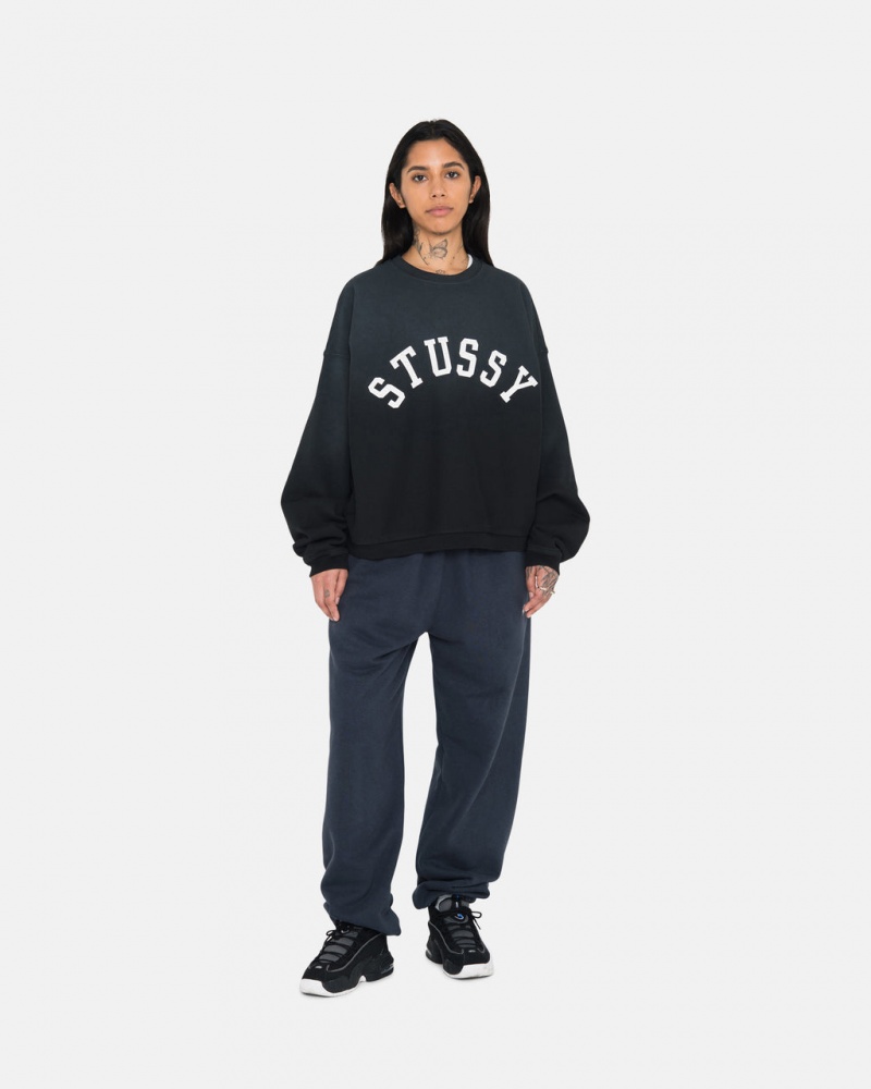 Stussy Sun Faded Oversized Crew - Unisex Hoodies Zwart | ANLWC36306