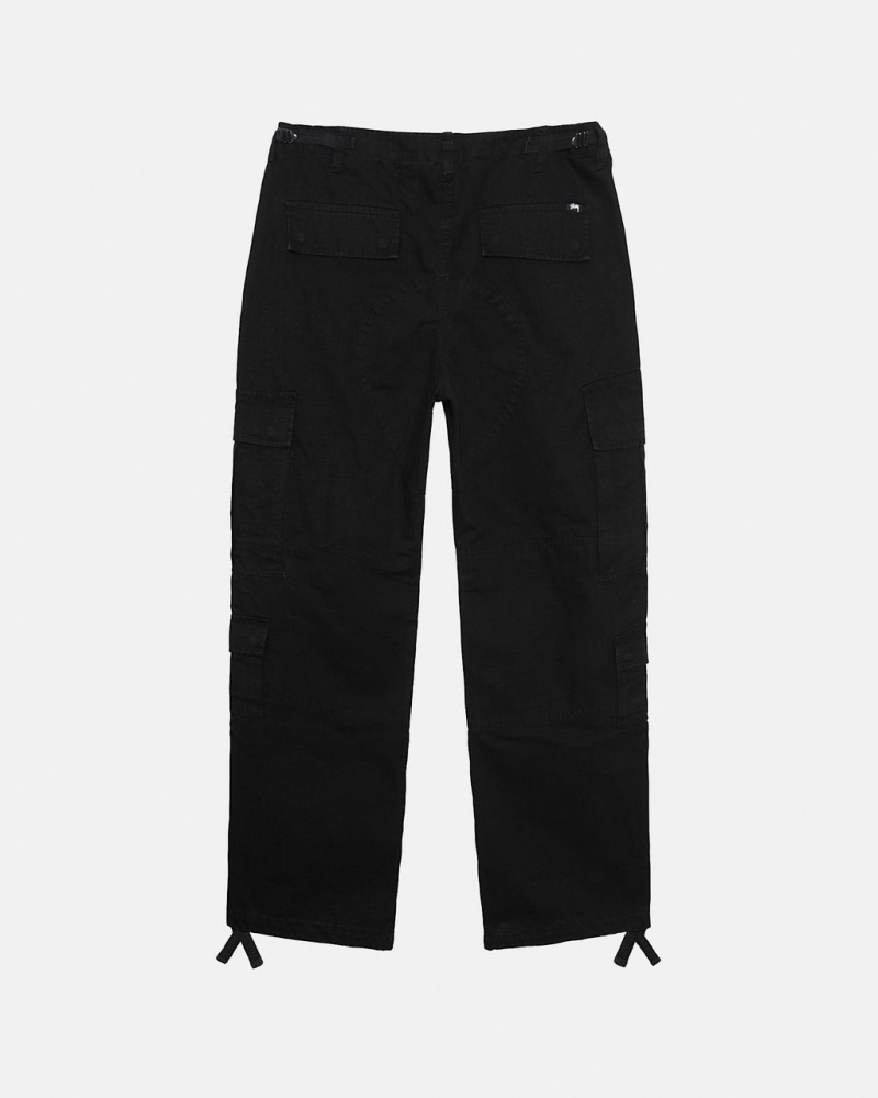 Stussy Surplus Cargo Ripstop - Unisex Jeans Pants Zwart | NLZDE85033