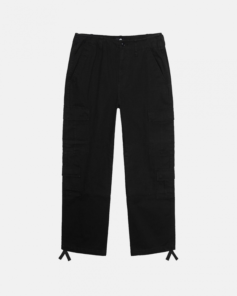 Stussy Surplus Cargo Ripstop - Unisex Jeans Pants Zwart | NLZDE85033