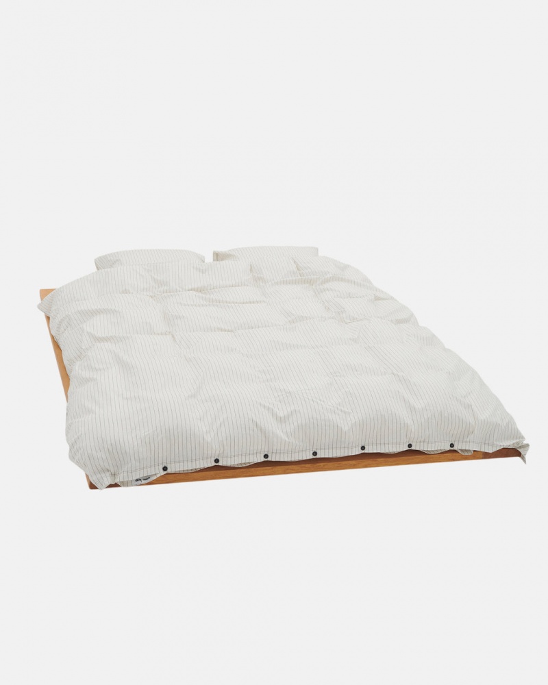 Stussy Tekla Percale Duvet Cover - Queen - Unisex Home Goods Wit | ZNLMJ81453