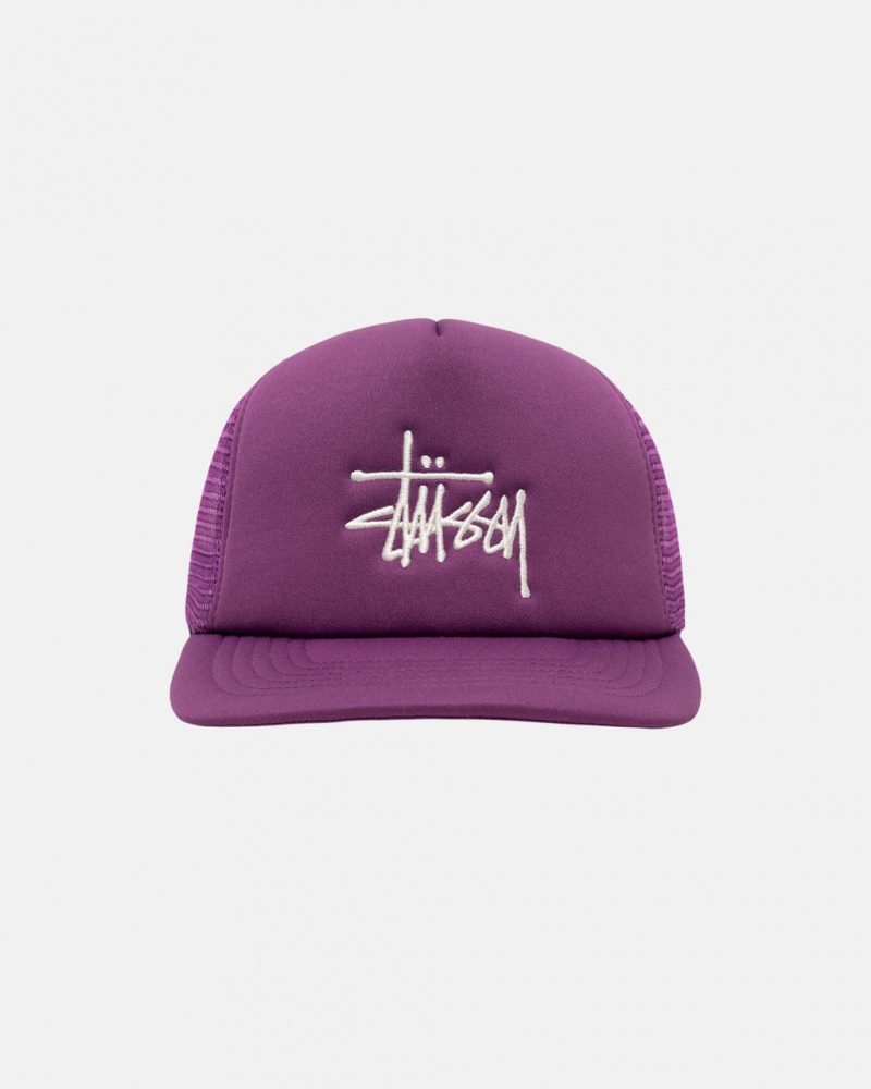 Stussy Trucker Big Basic Snapback - Unisex Paars | NLZPD23246