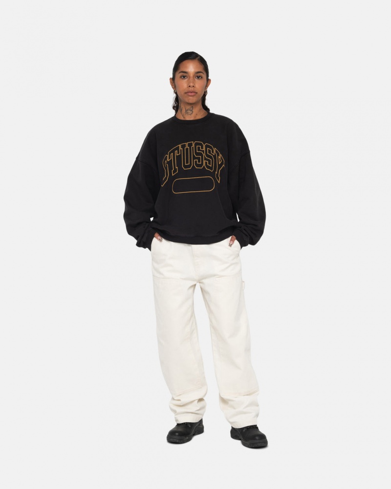 Stussy Varsity Oversized Crew - Unisex Hoodies Zwart | DNLKV76798