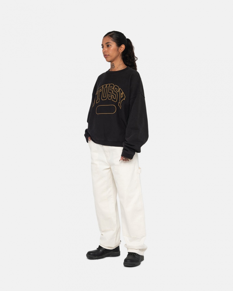 Stussy Varsity Oversized Crew - Unisex Hoodies Zwart | DNLKV76798