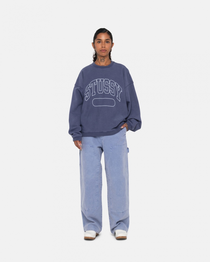 Stussy Varsity Oversized Crew - Unisex Hoodies Blauw | NLCVG12956