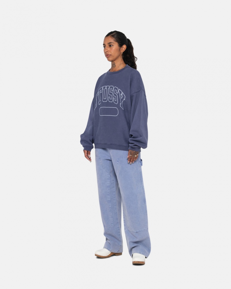 Stussy Varsity Oversized Crew - Unisex Hoodies Blauw | NLCVG12956