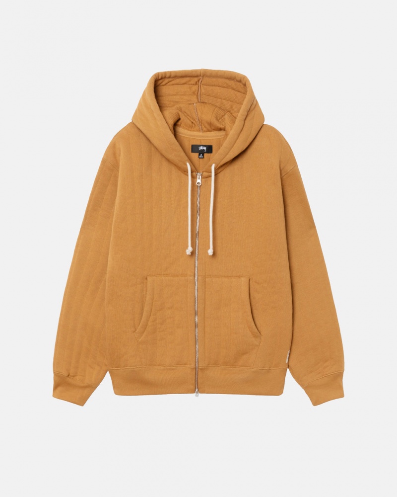 Stussy Vertical Gewatteerd Zip Hoodie - Unisex Hoodies Bruin | MNLFT25451