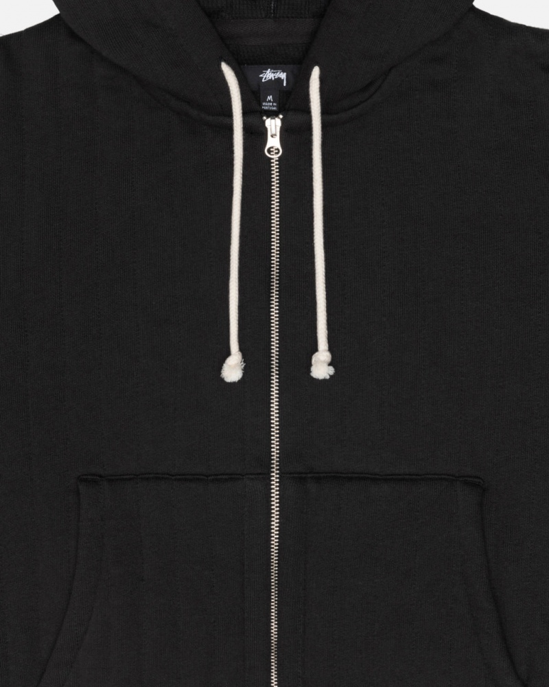 Stussy Vertical Gewatteerd Zip Hoodie - Unisex Hoodies Zwart | LNLTR49080