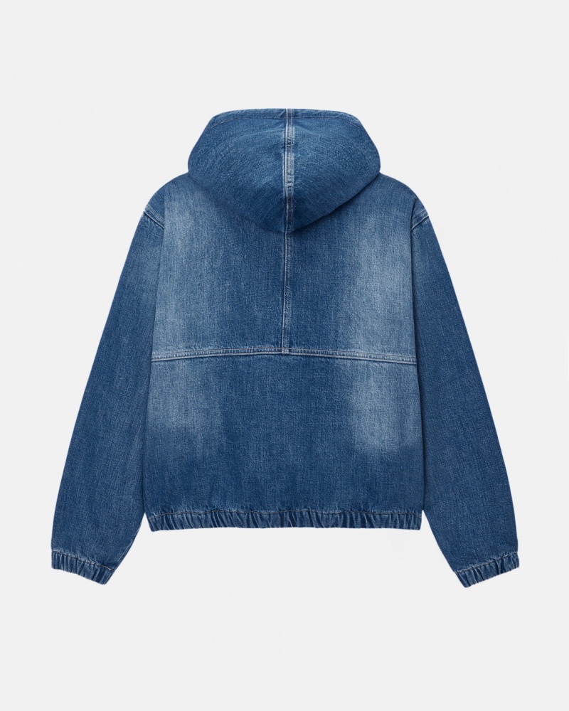 Stussy Werk Jacket Denim Sherpa - Unisex Jackets Blauw | FNLHY67731