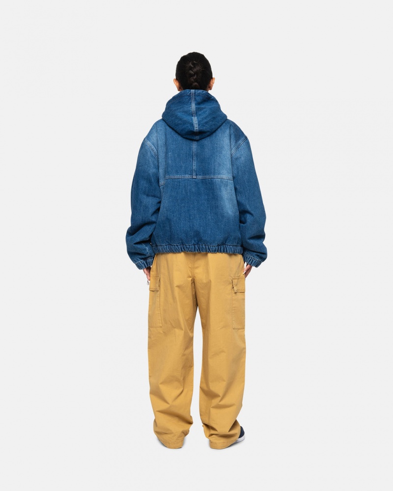 Stussy Werk Jacket Denim Sherpa - Unisex Jackets Blauw | FNLHY67731