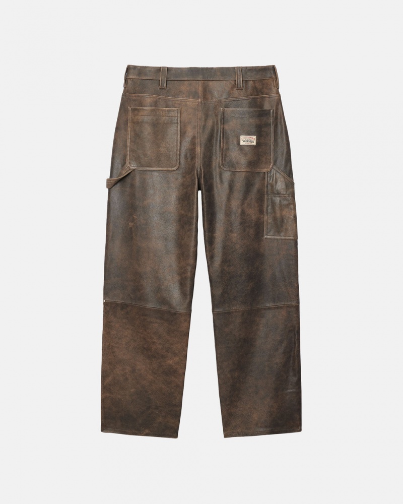 Stussy Werk Pant Distressed Leren - Unisex Jeans Pants Bruin | UNLND99791