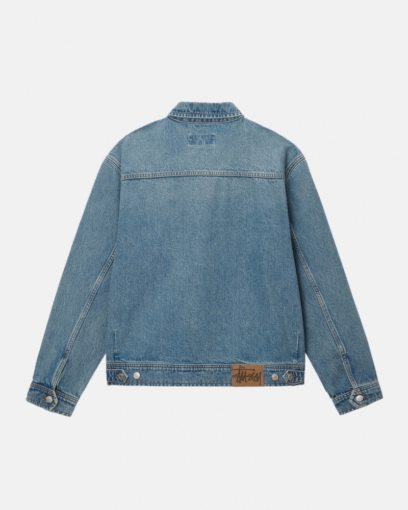 Stussy Zip Werk Jacket Denim - Unisex Jackets Blauw | UNLND17816